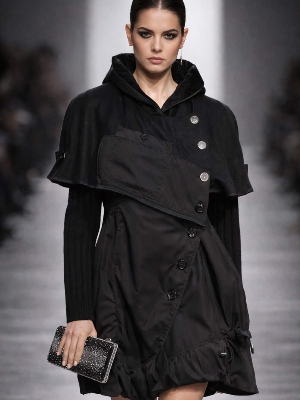 HIGH by Claire Campbell Convertible Architectural Coat | Made in Italy | Luxury